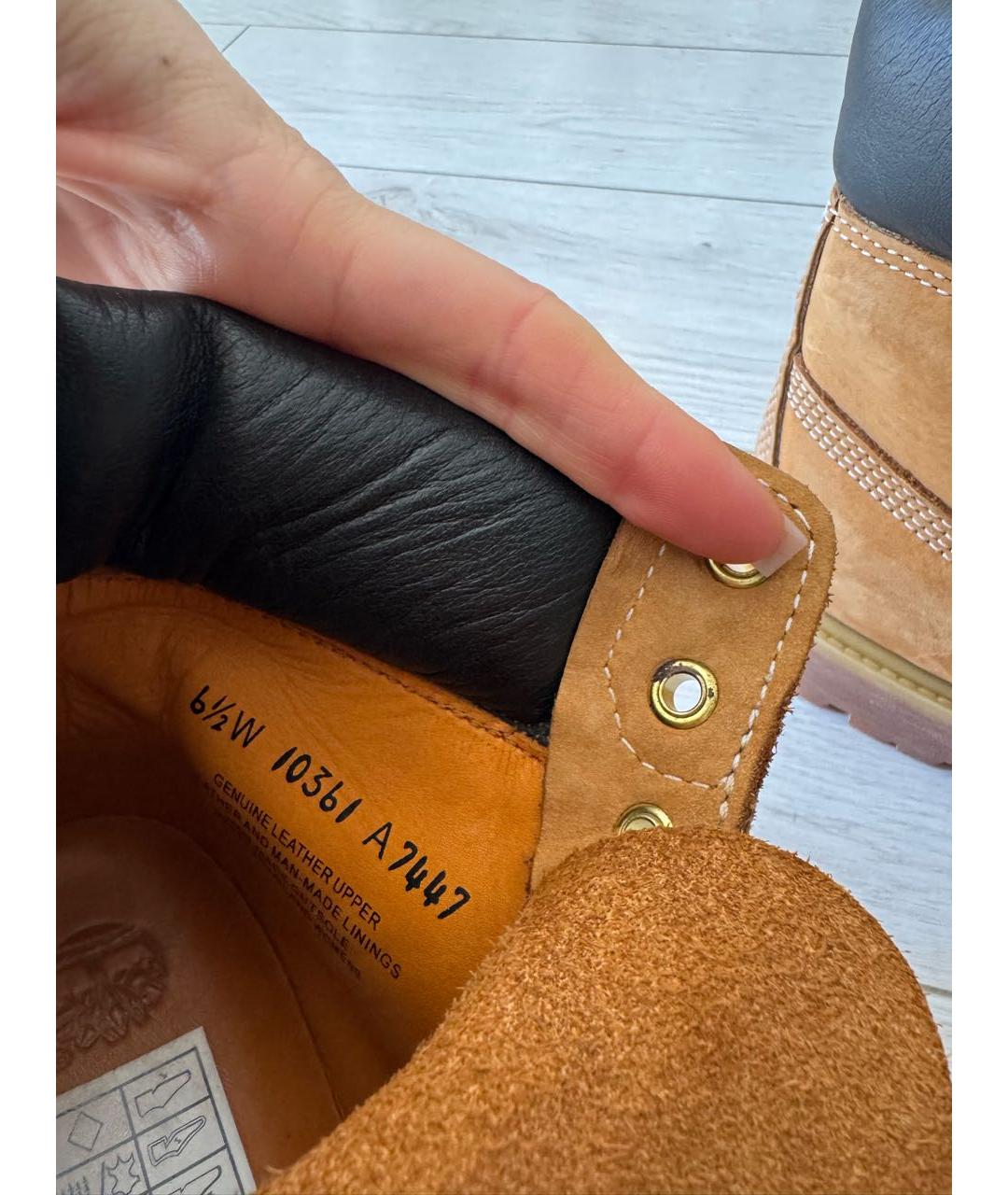 TIMBERLAND Горчичные кожаные ботинки, фото 5