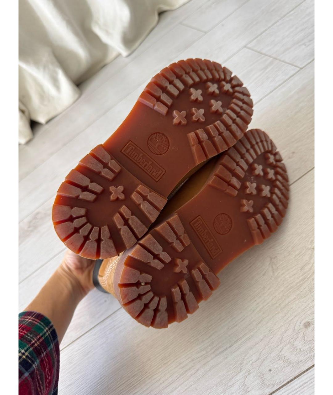 TIMBERLAND Горчичные кожаные ботинки, фото 7