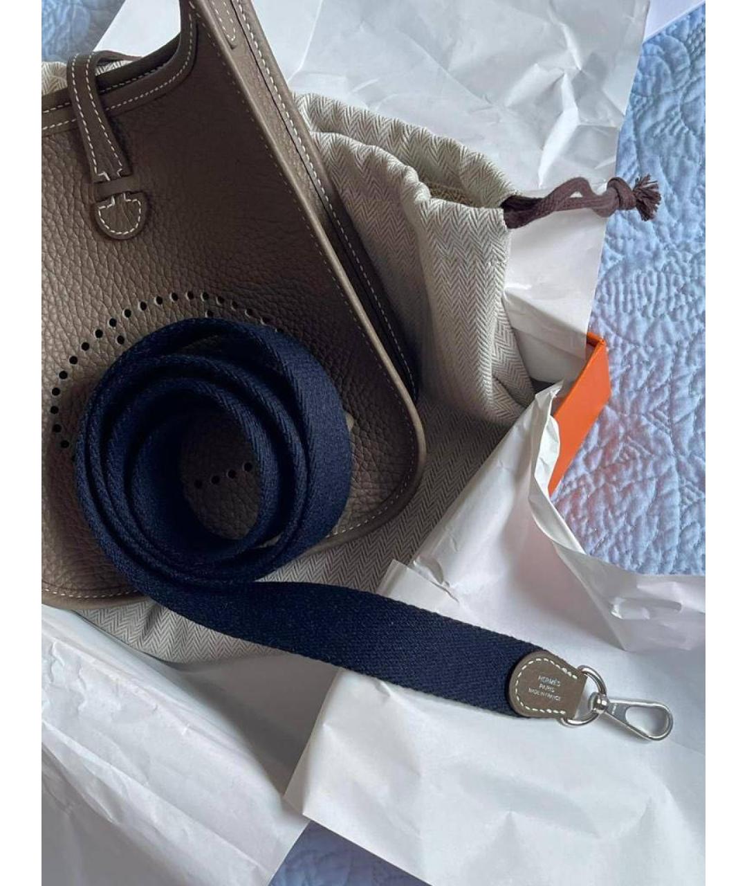 HERMES Бежевая кожаная сумка через плечо, фото 2