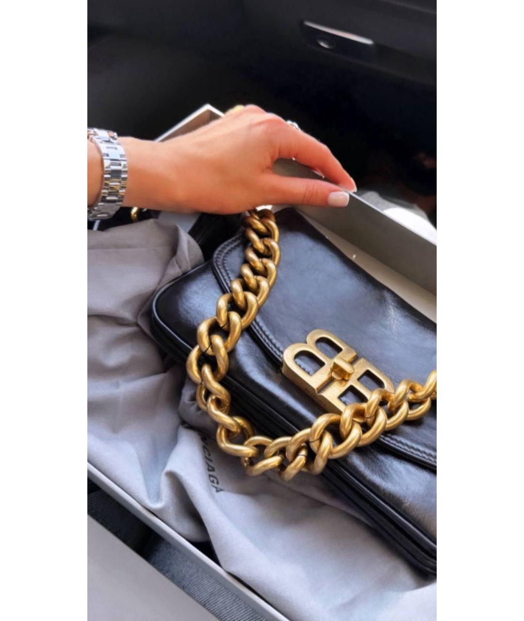 BALENCIAGA Черная кожаная сумка через плечо, фото 5