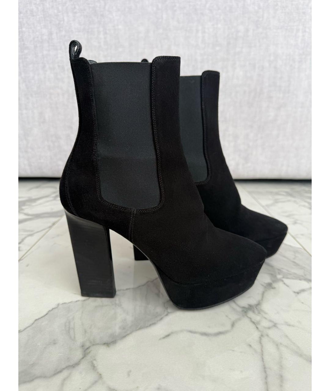 SAINT LAURENT Черные замшевые ботильоны, фото 6