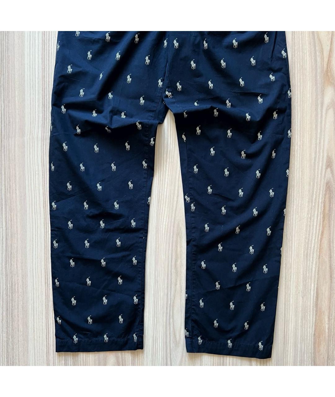 POLO RALPH LAUREN Темно-синие хлопковые классические брюки, фото 3