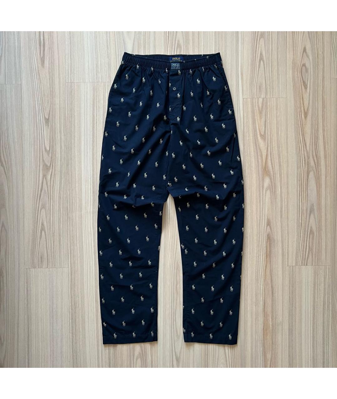 POLO RALPH LAUREN Темно-синие хлопковые классические брюки, фото 9