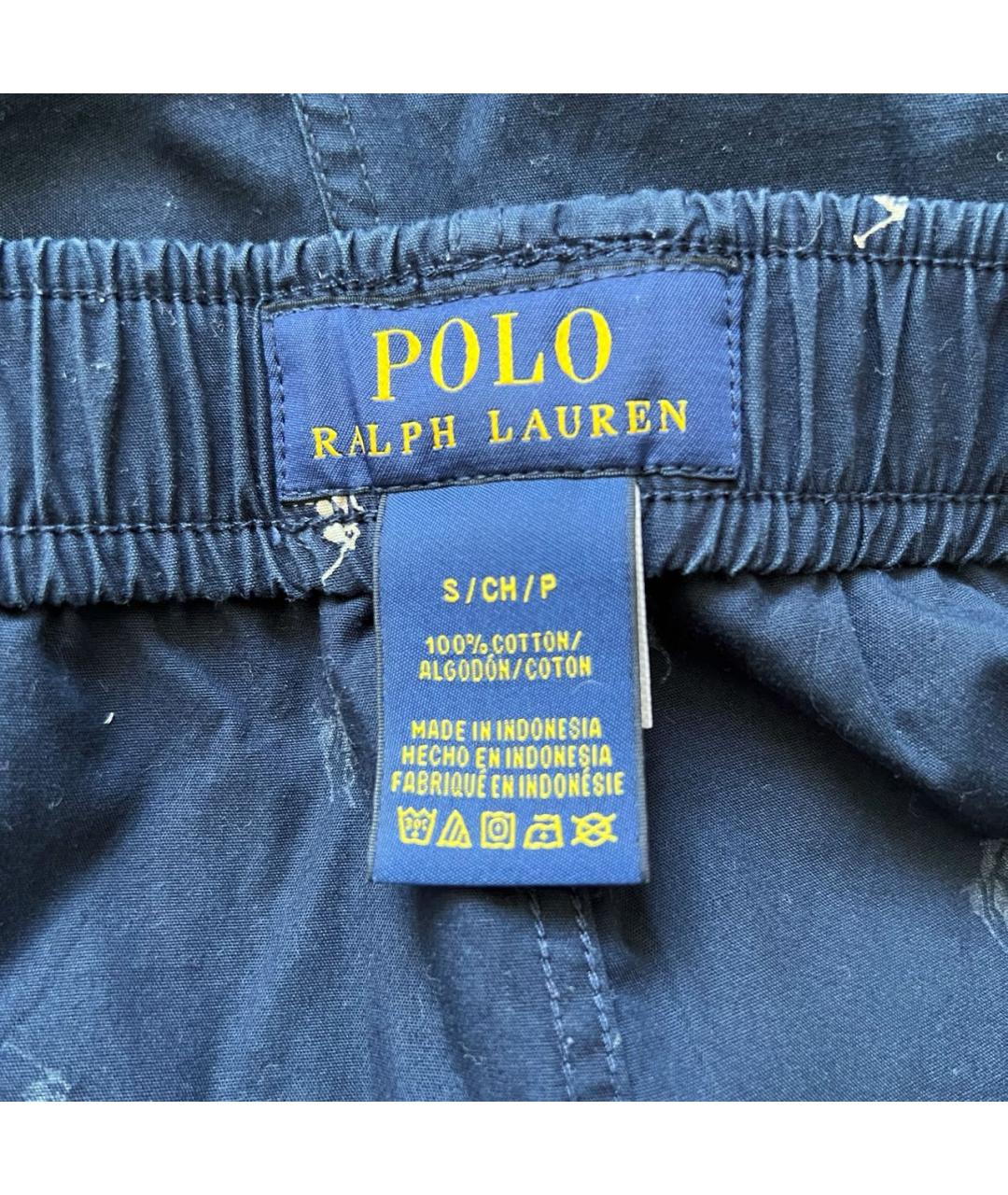 POLO RALPH LAUREN Темно-синие хлопковые классические брюки, фото 7