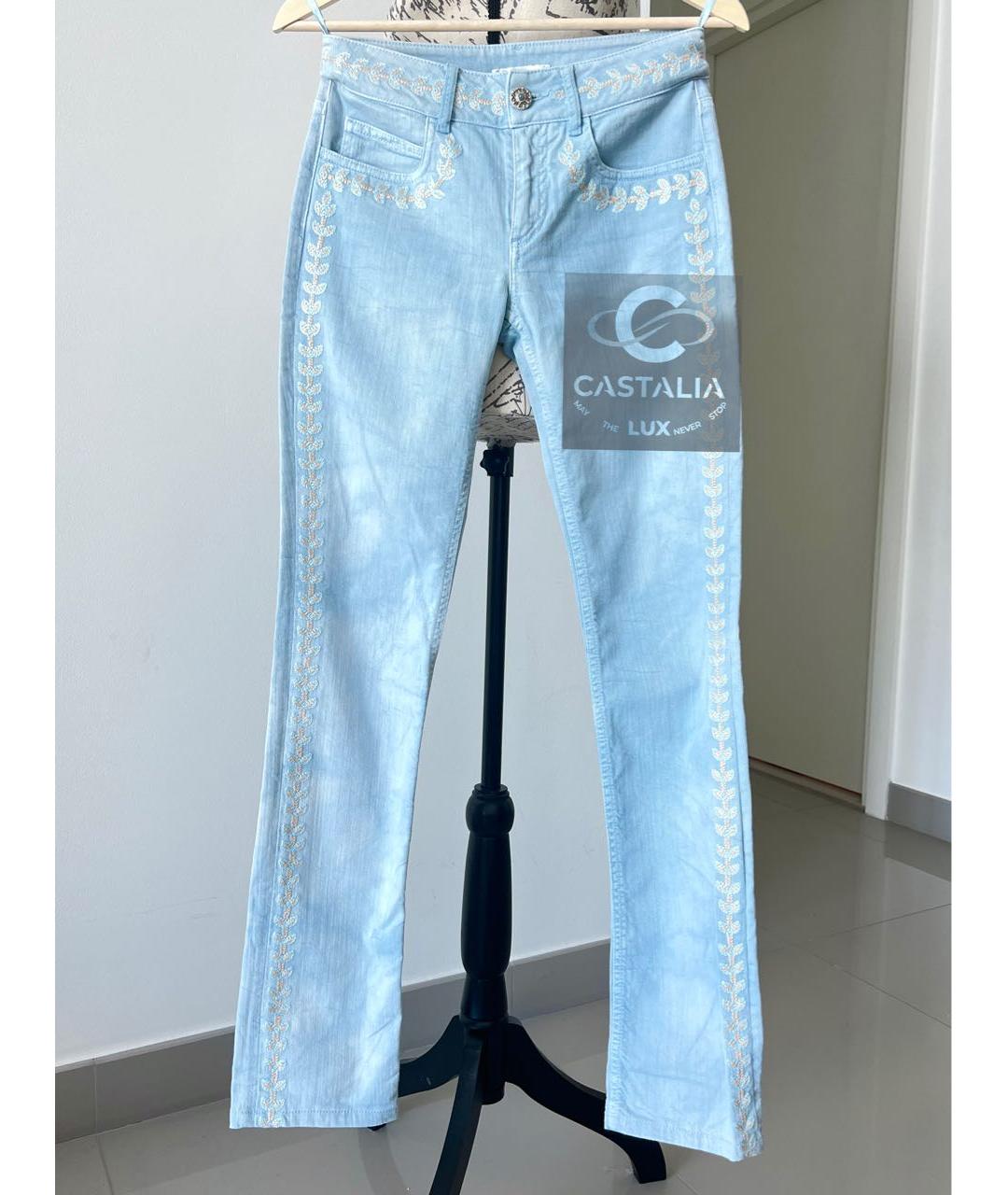 CHANEL Голубые хлопковые прямые джинсы, фото 5