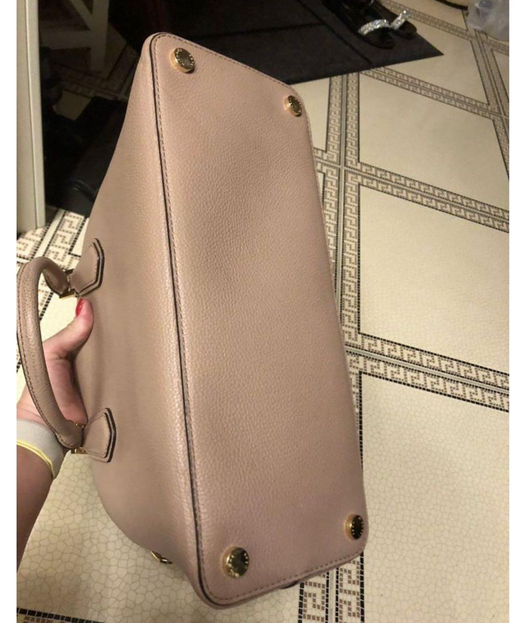 MICHAEL KORS Коралловая кожаная сумка с короткими ручками, фото 4