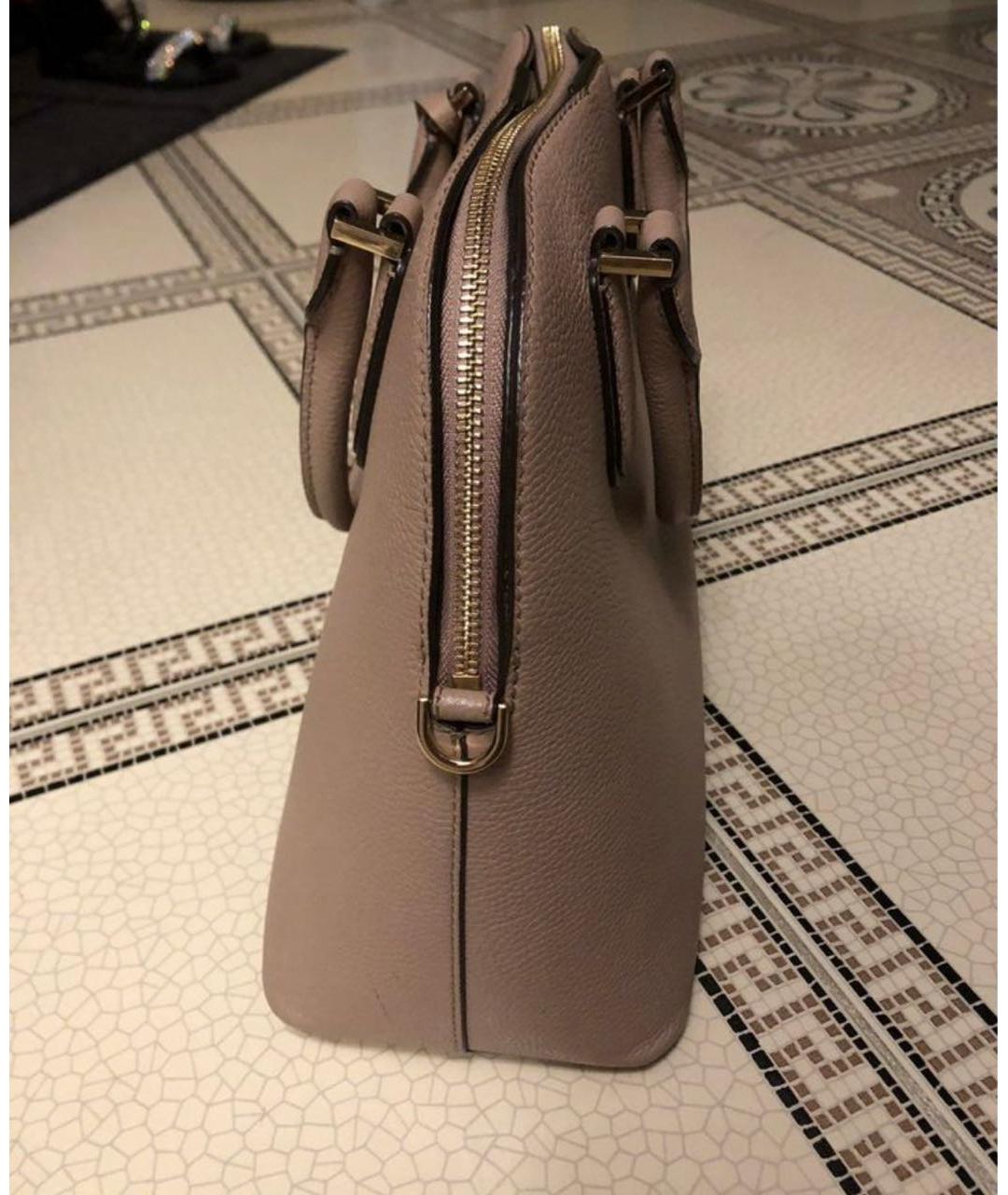 MICHAEL KORS Коралловая кожаная сумка с короткими ручками, фото 3