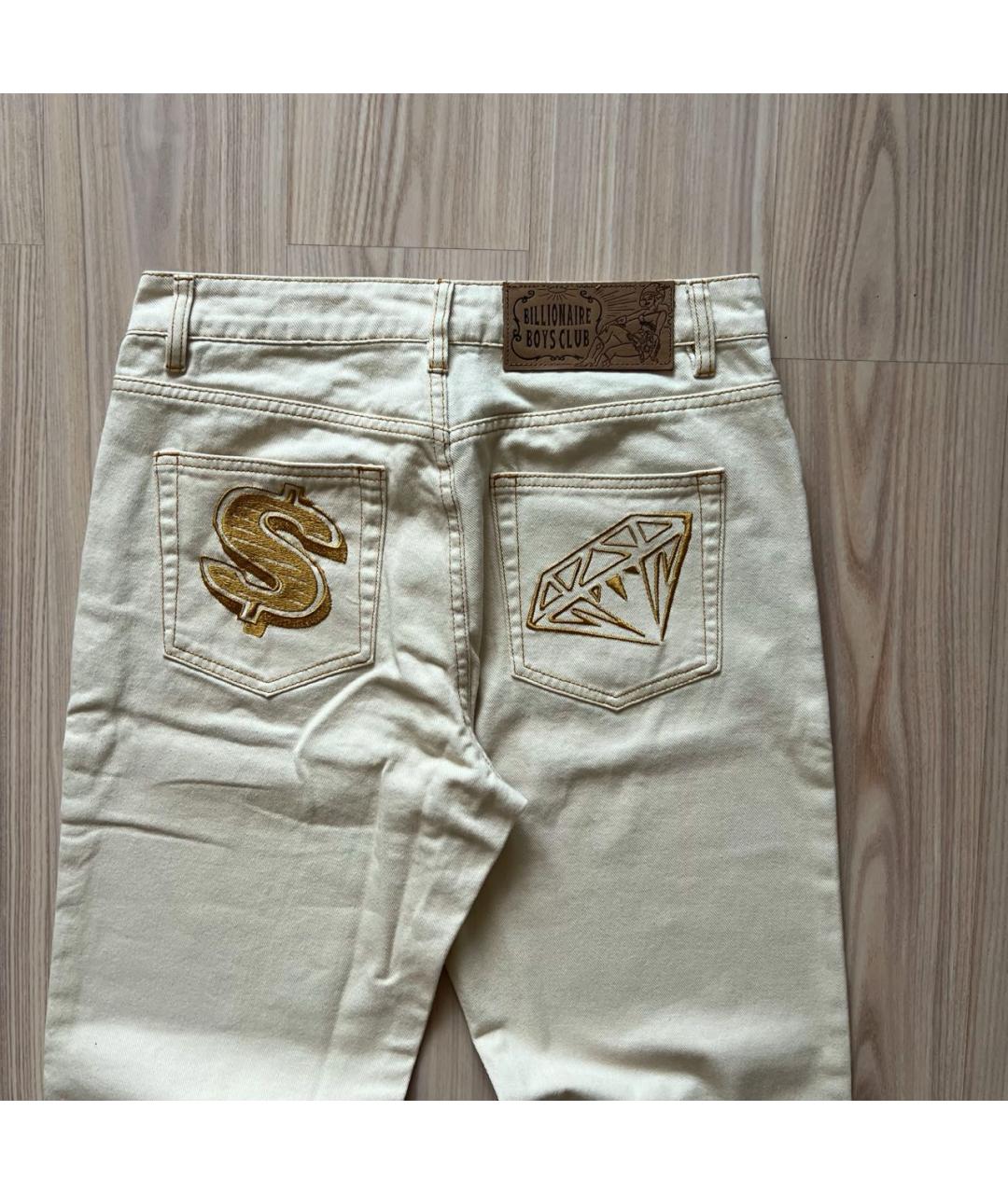 BILLIONAIRE BOYS CLUB Бежевые хлопко-кашемировые прямые джинсы, фото 5