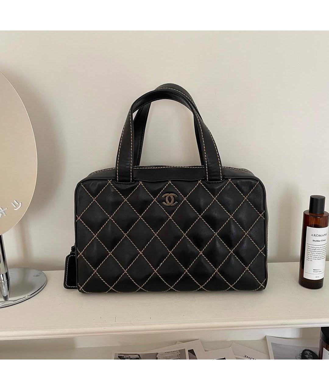 CHANEL Черная кожаная сумка тоут, фото 7