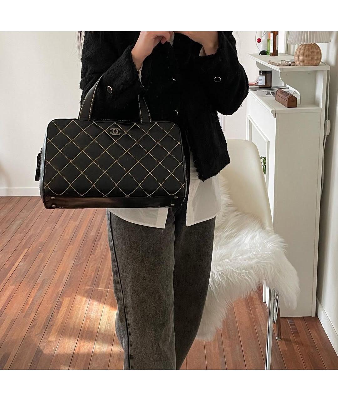 CHANEL Черная кожаная сумка тоут, фото 4