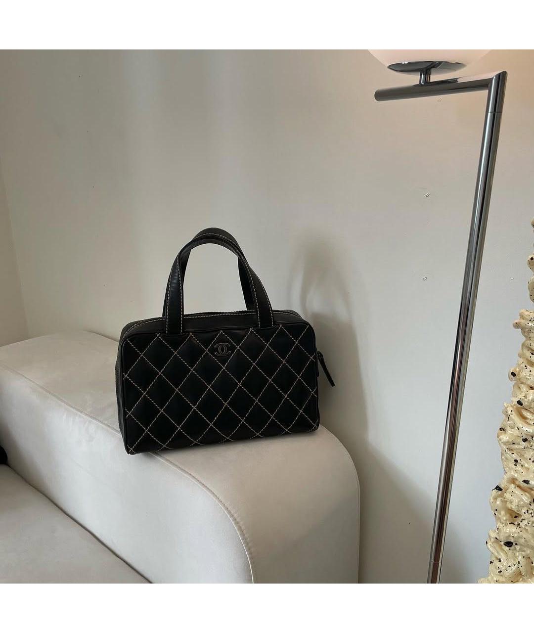 CHANEL Черная кожаная сумка тоут, фото 3