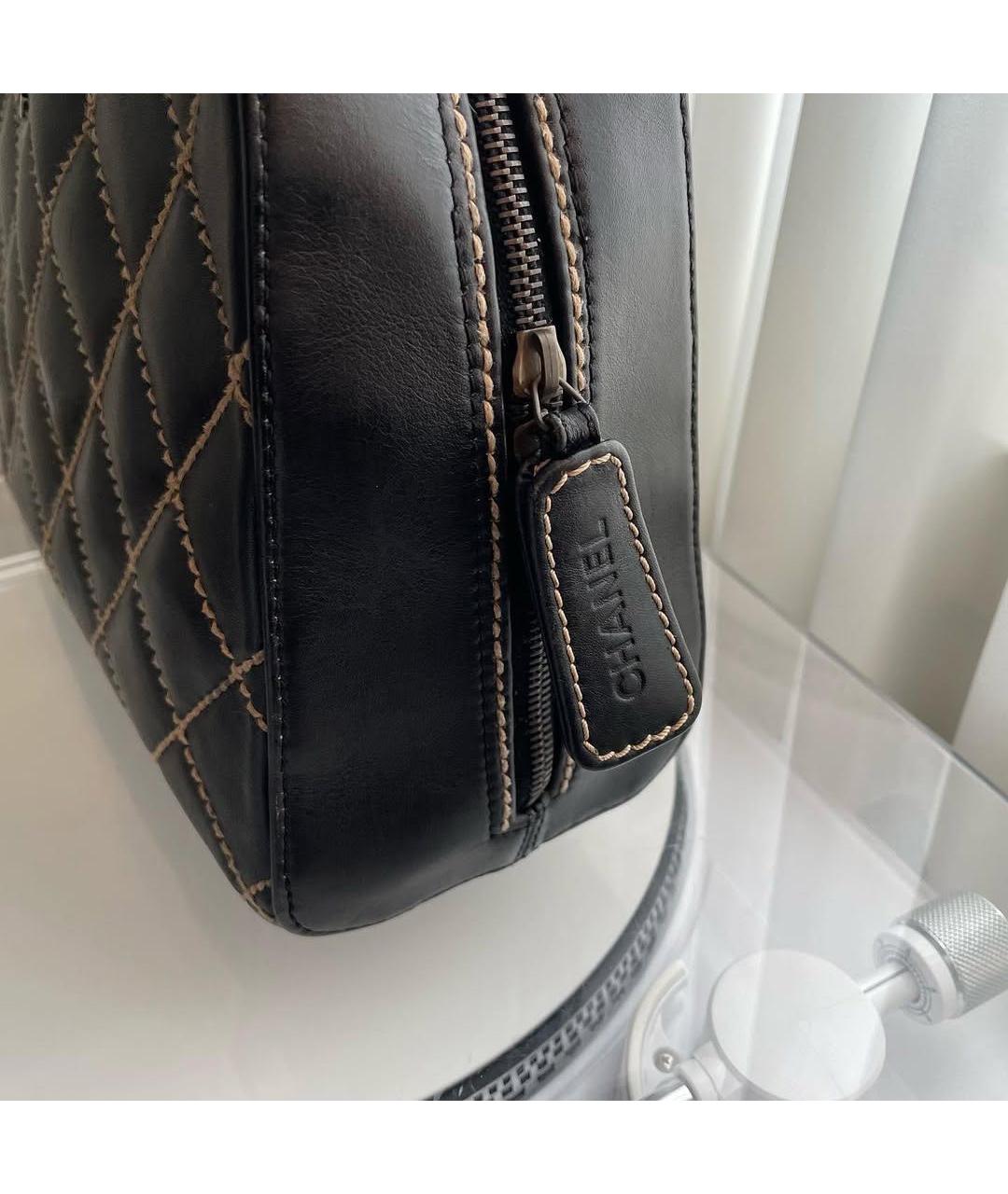 CHANEL Черная кожаная сумка тоут, фото 6