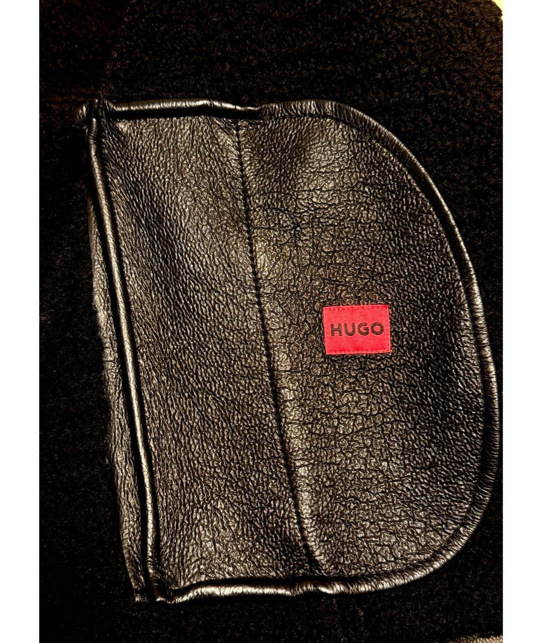 HUGO Черная полиэстеровая дубленка, фото 3