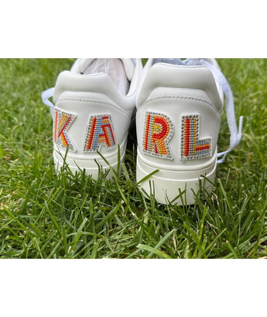 KARL LAGERFELD Белые кожаные кеды, фото 5