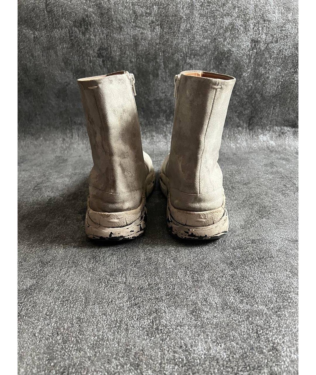 MAISON MARGIELA Серые высокие ботинки из искусственной кожи, фото 4