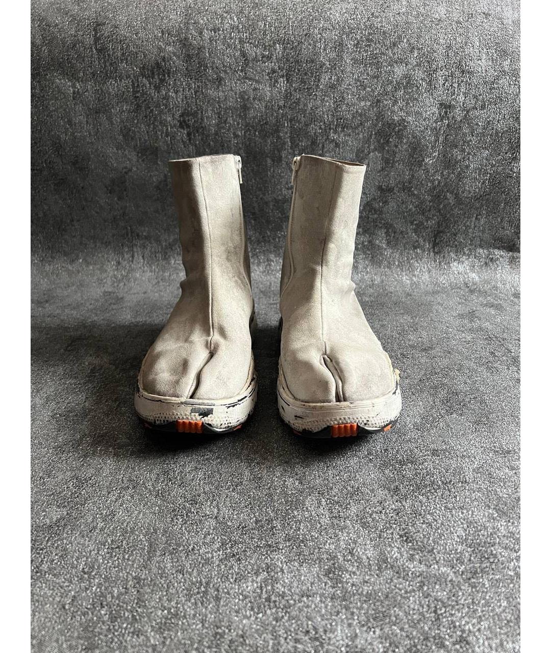 MAISON MARGIELA Серые высокие ботинки из искусственной кожи, фото 2