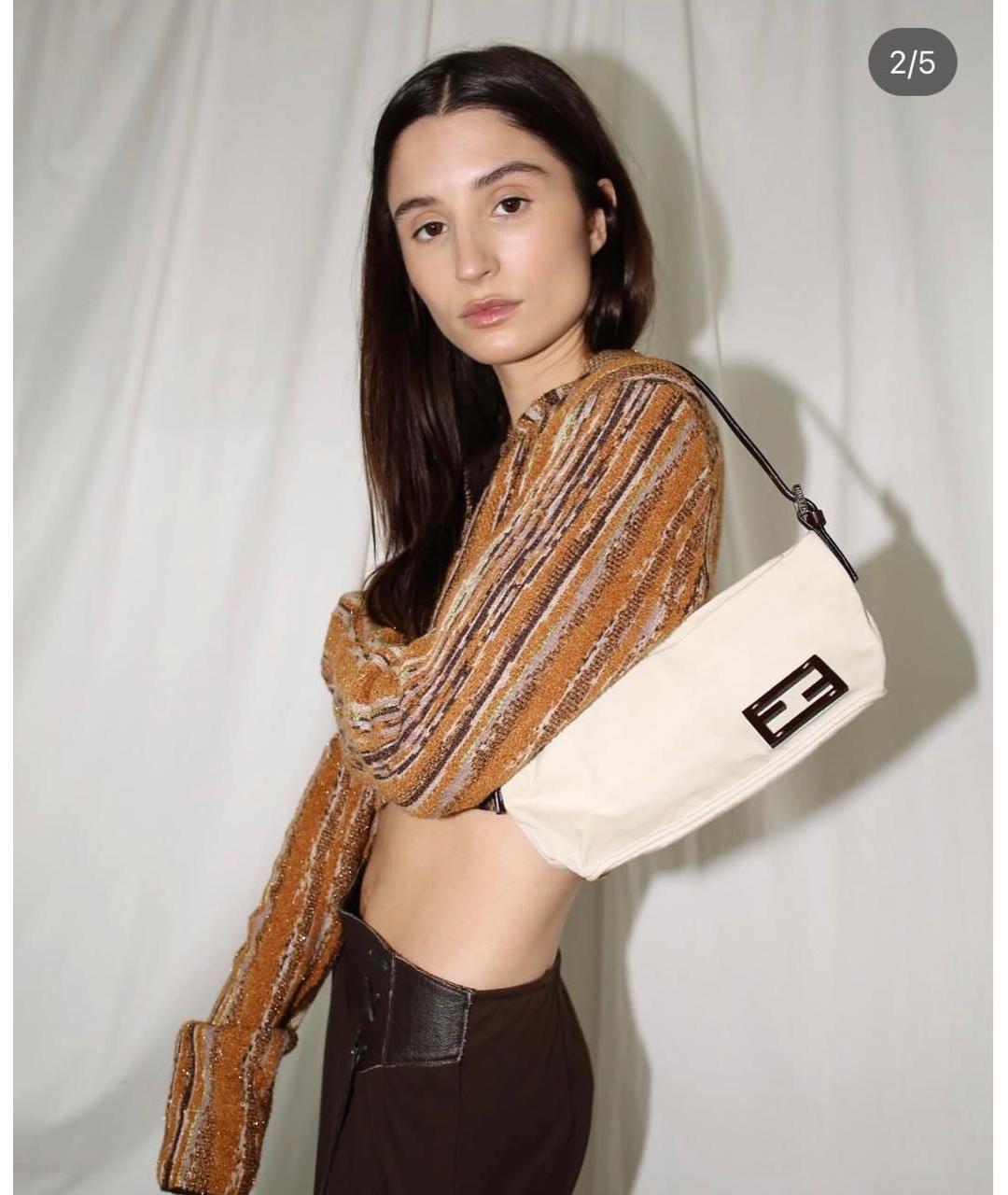 FENDI Хаки тканевая сумка через плечо, фото 8