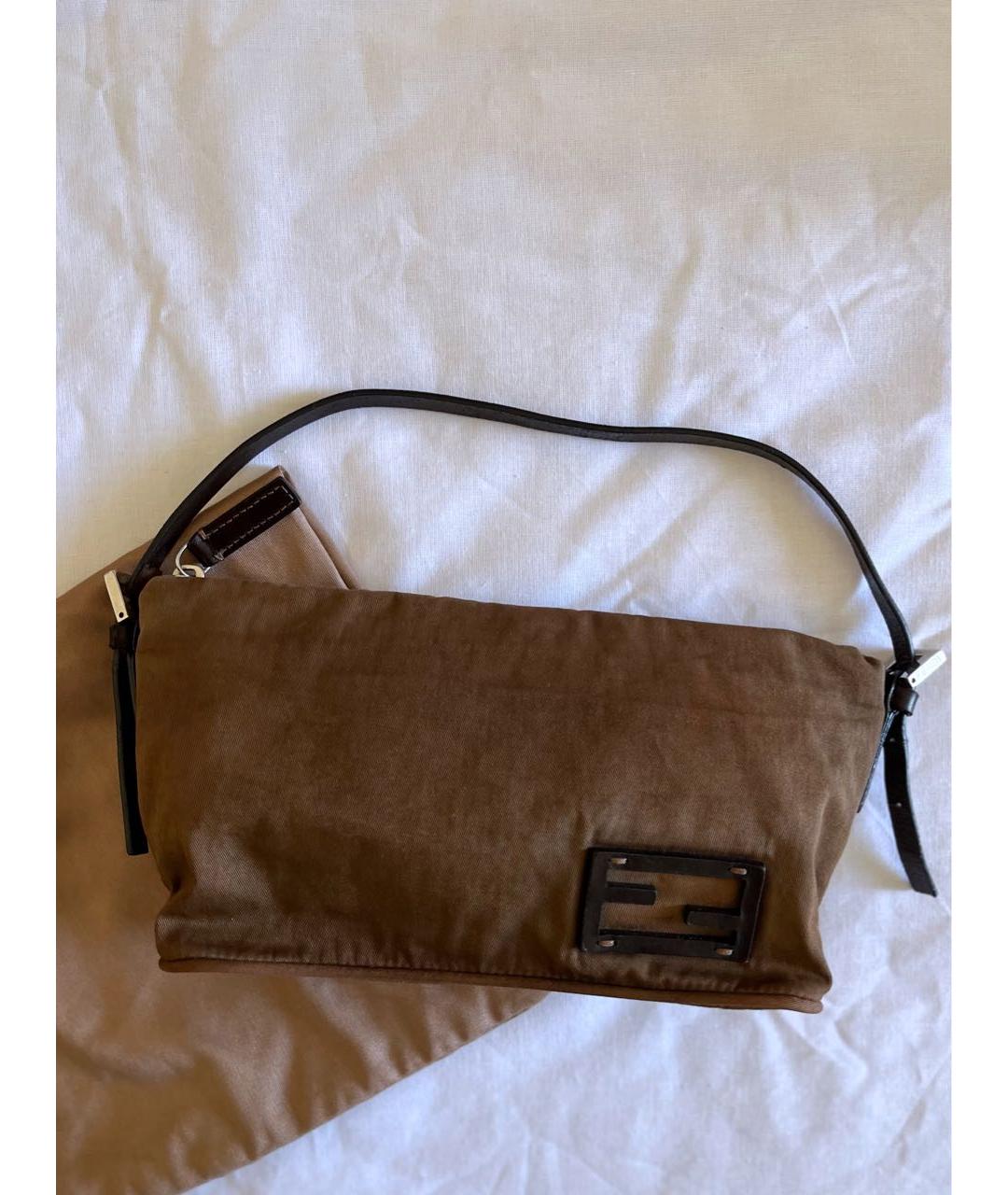 FENDI Хаки тканевая сумка через плечо, фото 9