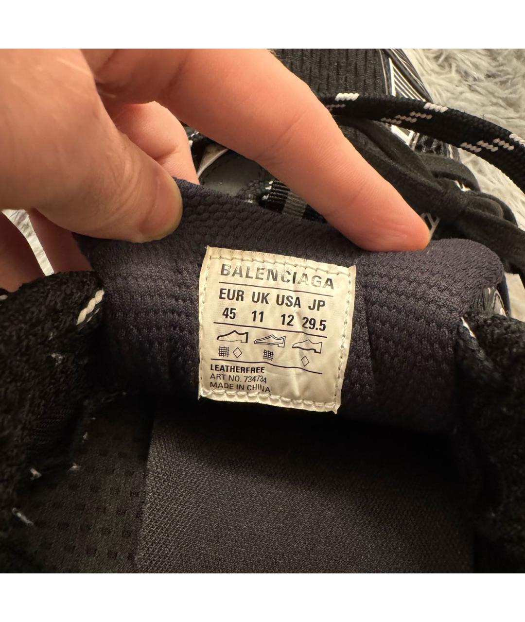 BALENCIAGA Черные текстильные высокие кроссовки / кеды, фото 6