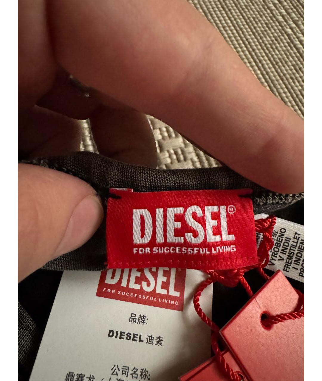 DIESEL Антрацитовая хлопковая майка, фото 3