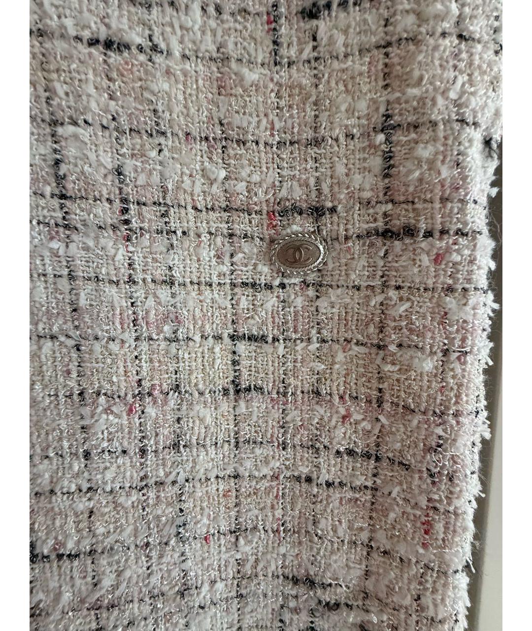 CHANEL Бежевое твидовое повседневное платье, фото 3