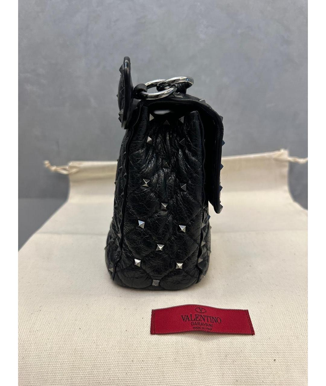 VALENTINO Черная кожаная сумка через плечо, фото 4