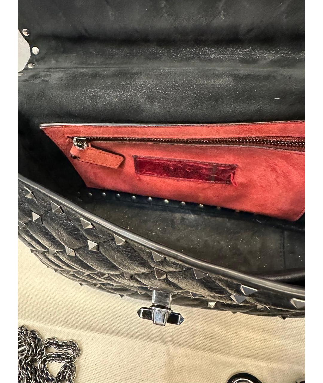 VALENTINO Черная кожаная сумка через плечо, фото 7