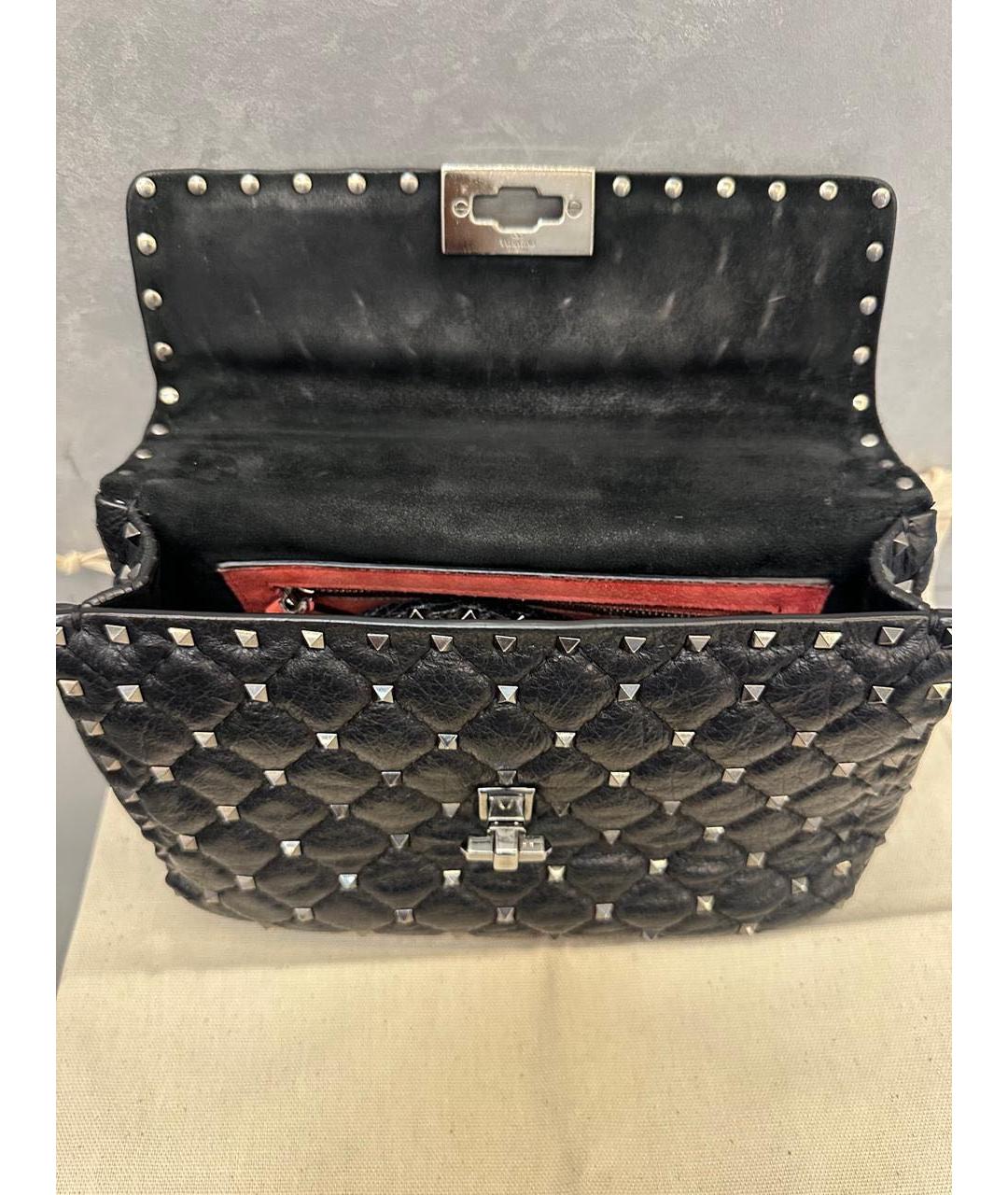 VALENTINO Черная кожаная сумка через плечо, фото 5