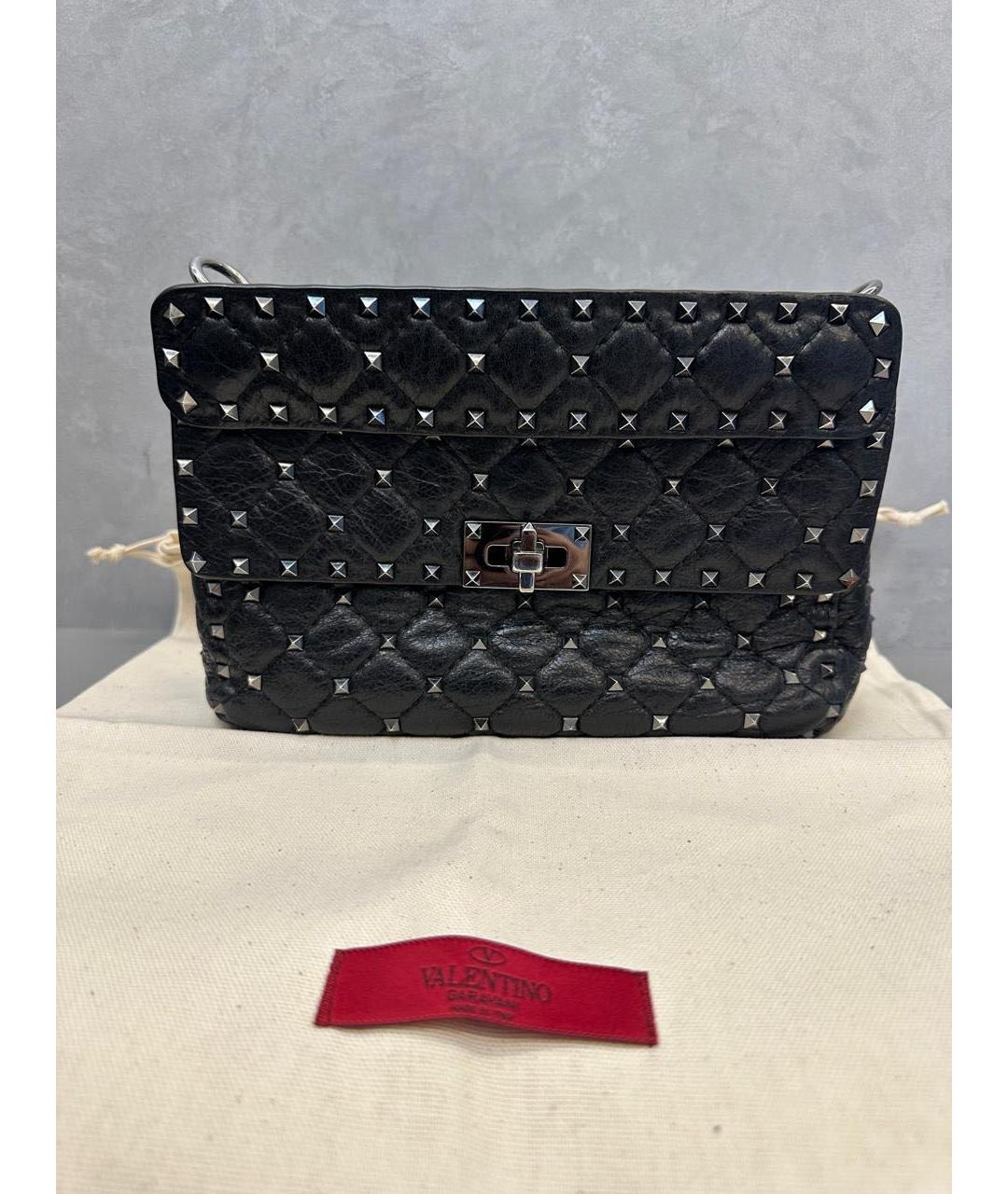 VALENTINO Черная кожаная сумка через плечо, фото 2
