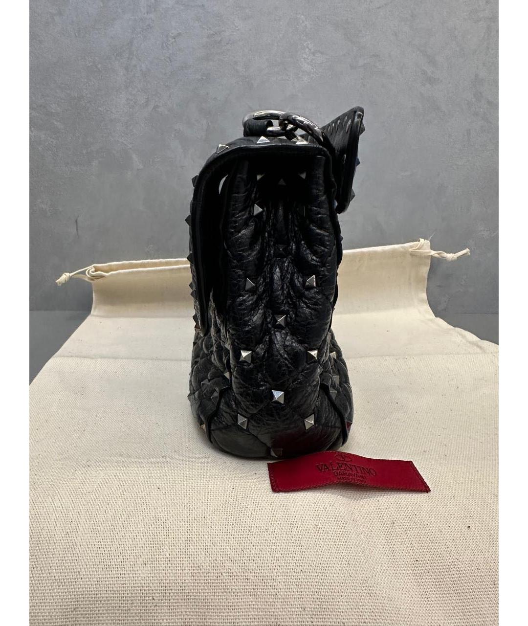 VALENTINO Черная кожаная сумка через плечо, фото 8