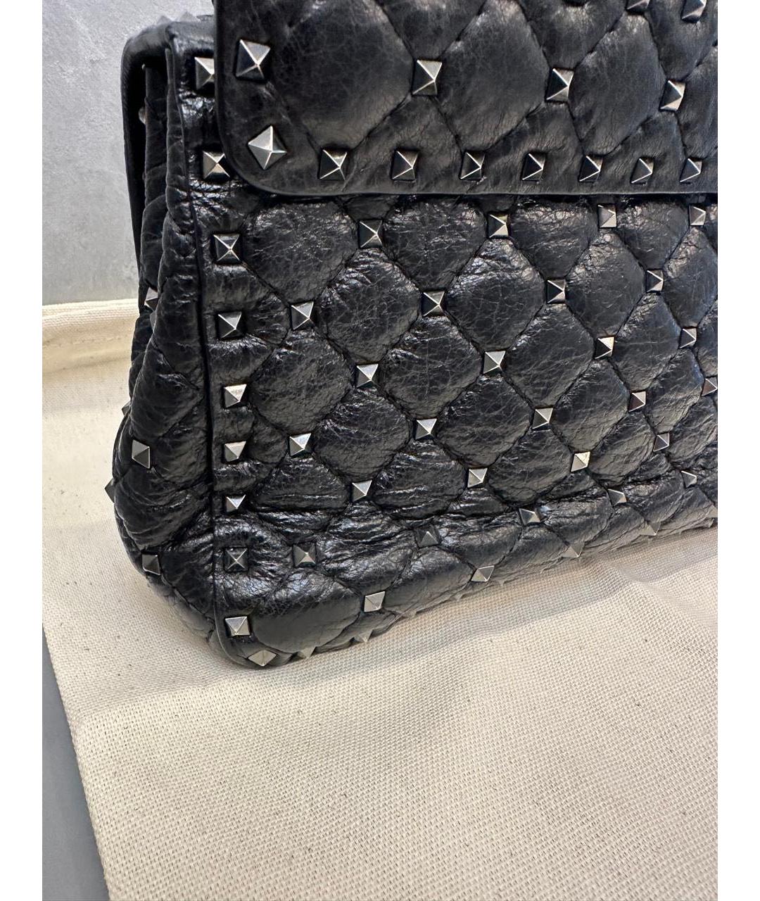 VALENTINO Черная кожаная сумка через плечо, фото 3