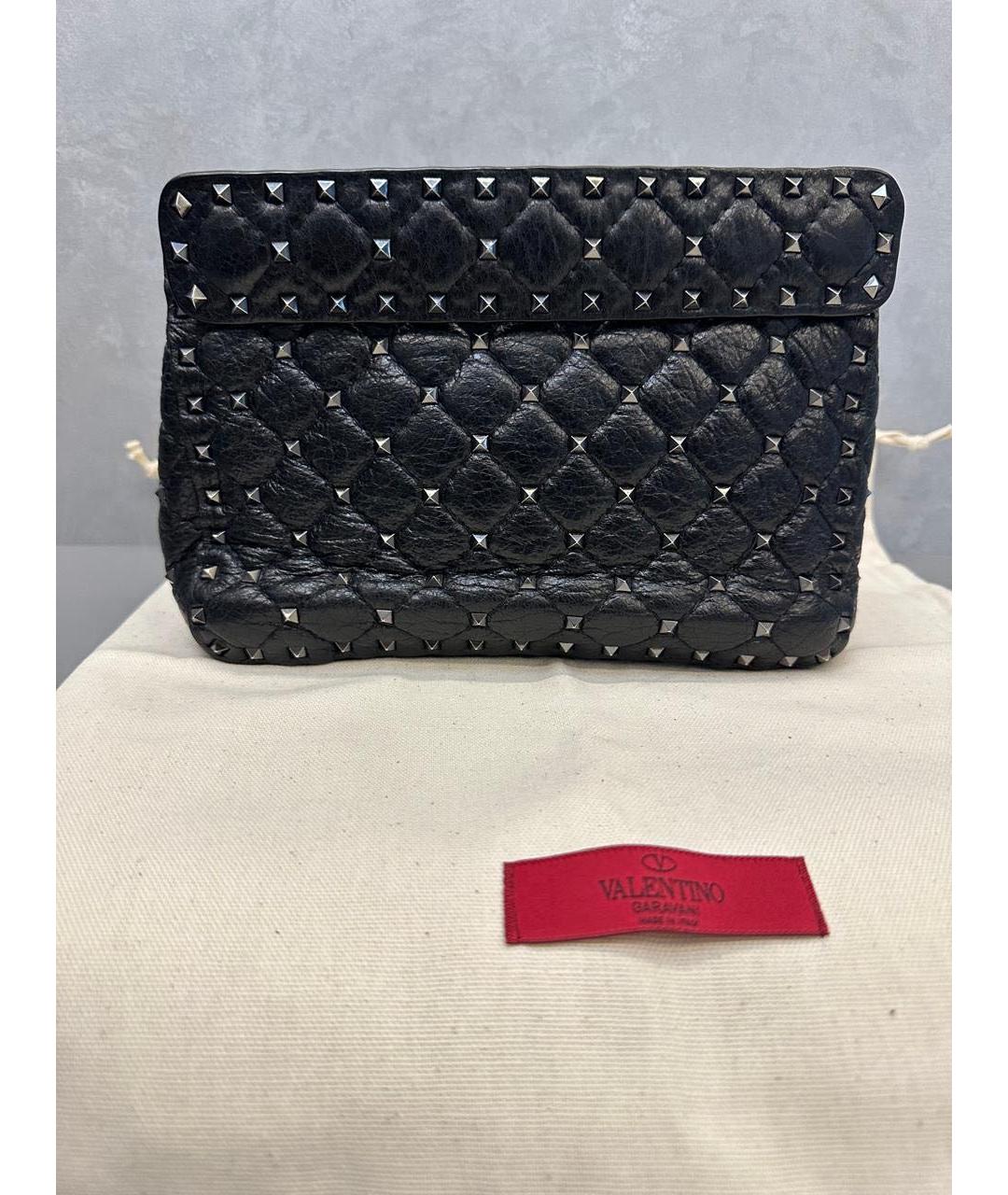 VALENTINO Черная кожаная сумка через плечо, фото 9