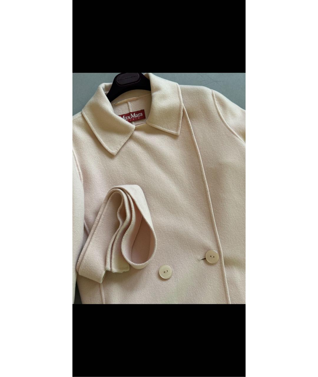 MAX MARA STUDIO Розовое шерстяное пальто, фото 4