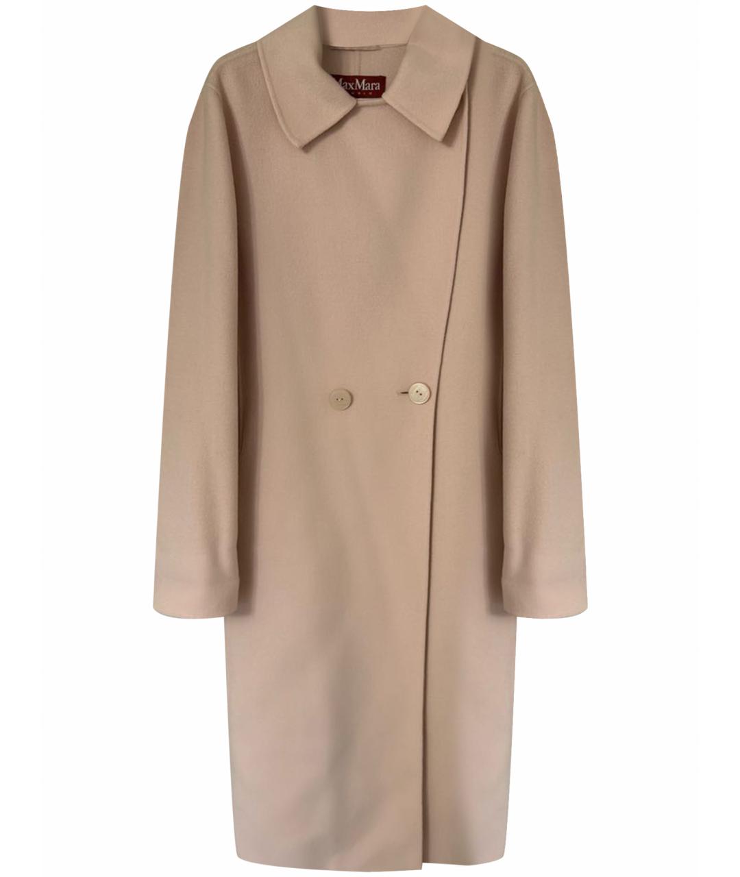 MAX MARA STUDIO Розовое шерстяное пальто, фото 1