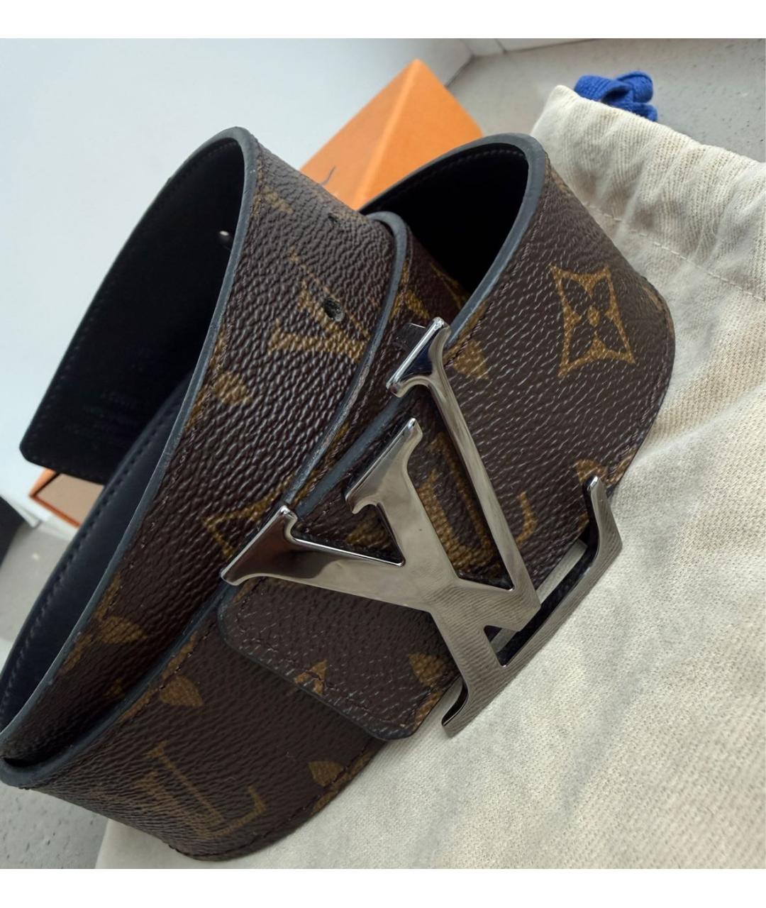 LOUIS VUITTON Коричневый кожаный ремень, фото 4