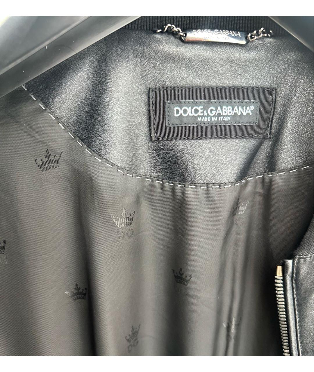 DOLCE&GABBANA Черная кожаная куртка, фото 3