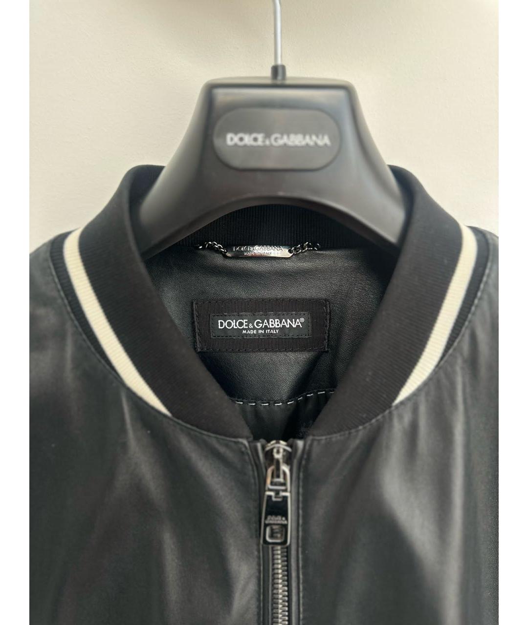DOLCE&GABBANA Черная кожаная куртка, фото 4