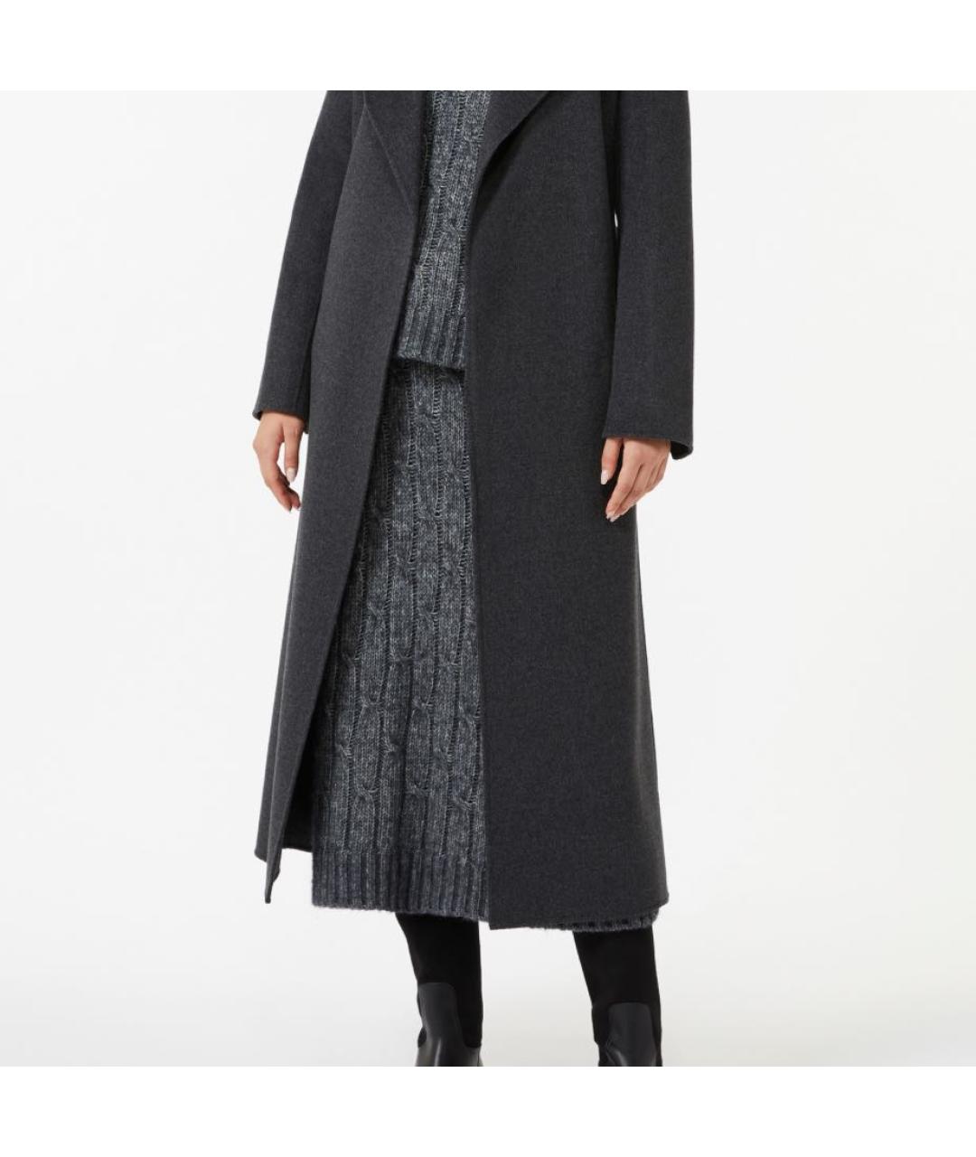 MAX MARA Серая хлопковая юбка макси, фото 4