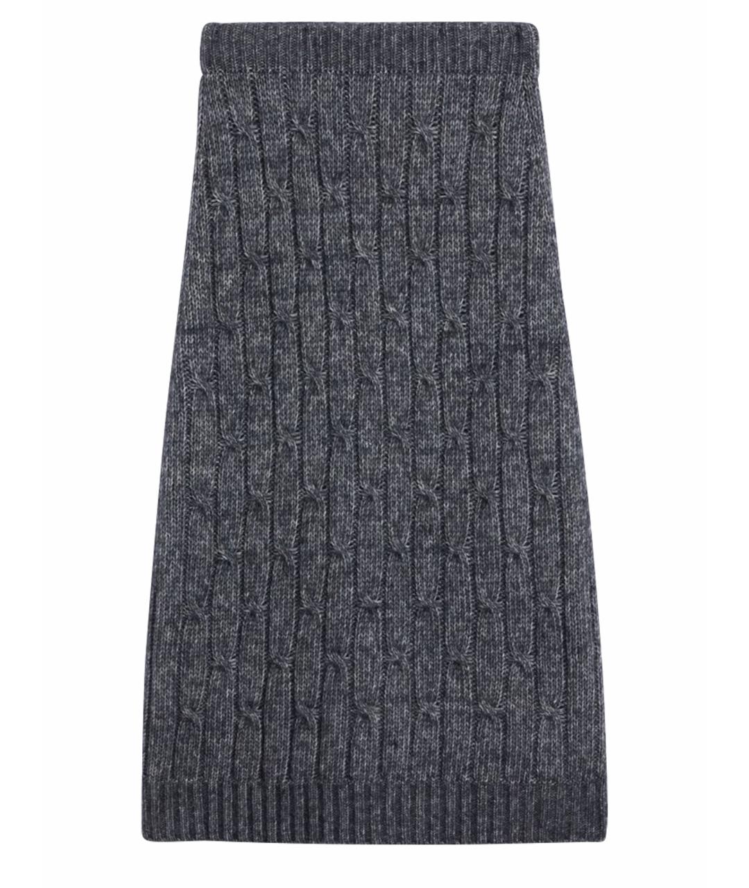 MAX MARA Серая хлопковая юбка макси, фото 5