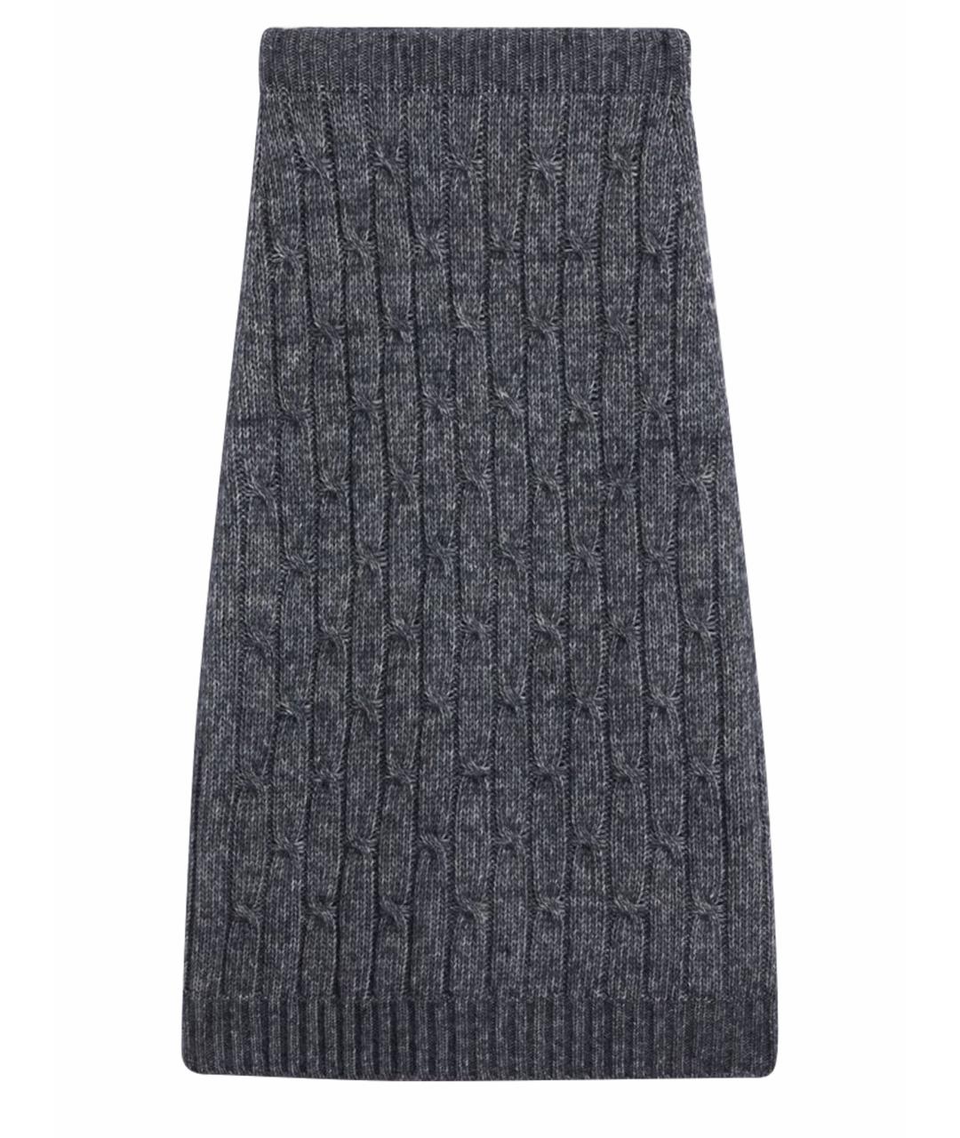 MAX MARA Серая хлопковая юбка макси, фото 1