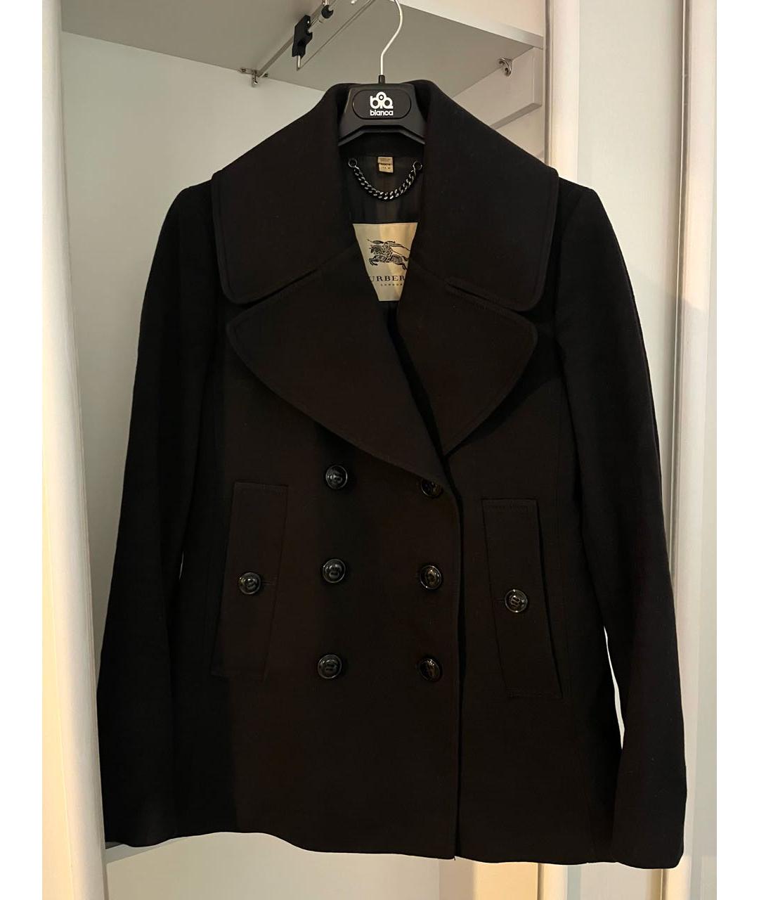 BURBERRY Темно-синее шерстяное пальто, фото 5