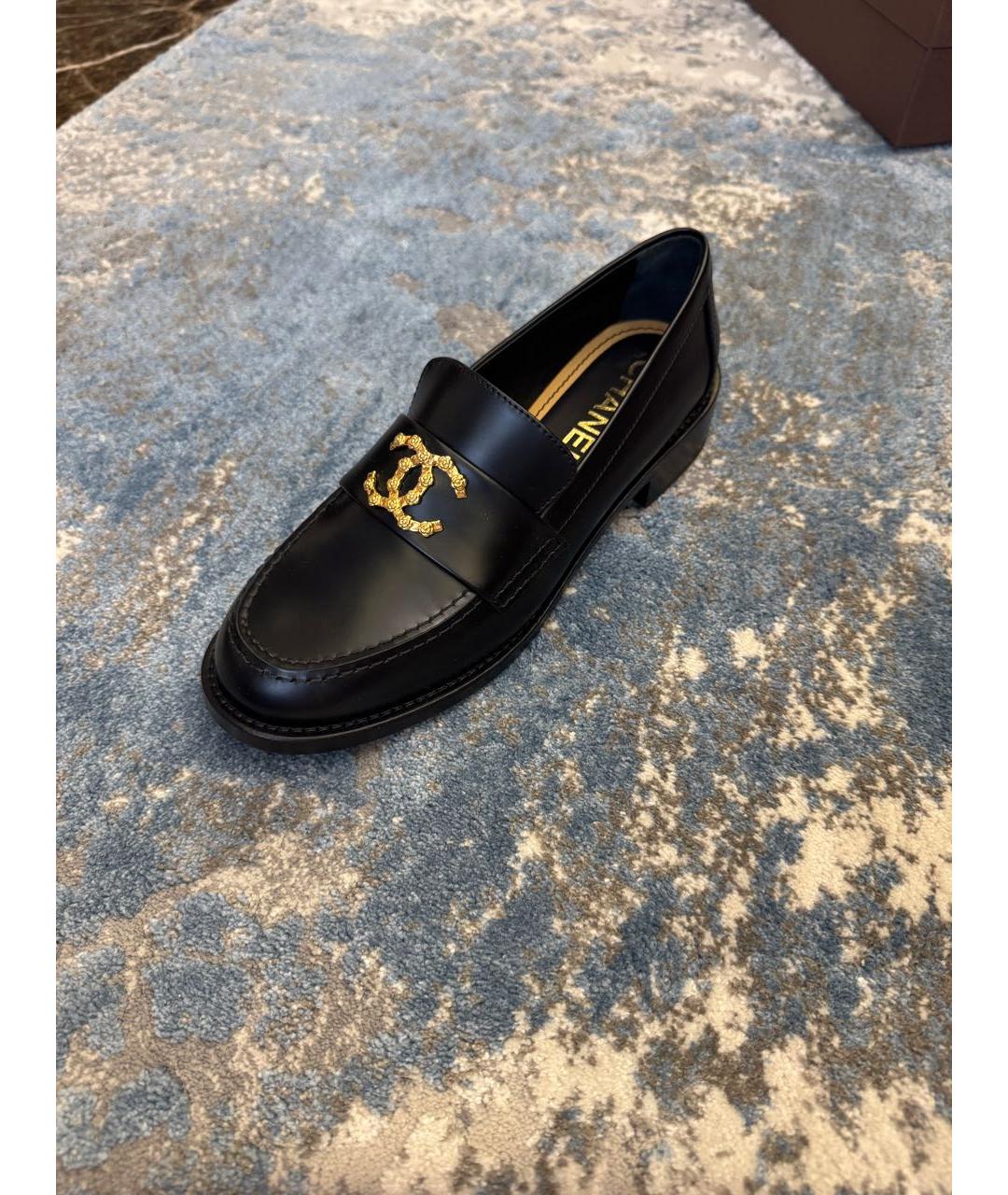 CHANEL Черные кожаные лоферы, фото 2