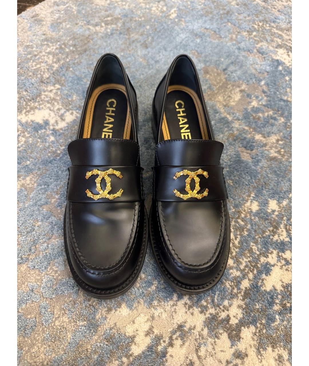 CHANEL Черные кожаные лоферы, фото 3