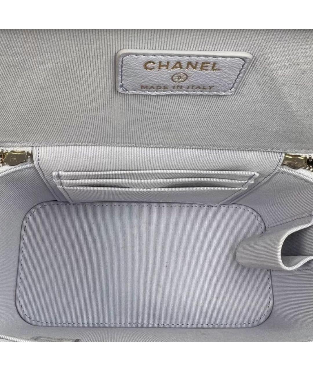 CHANEL Фиолетовая кожаная косметичка, фото 8