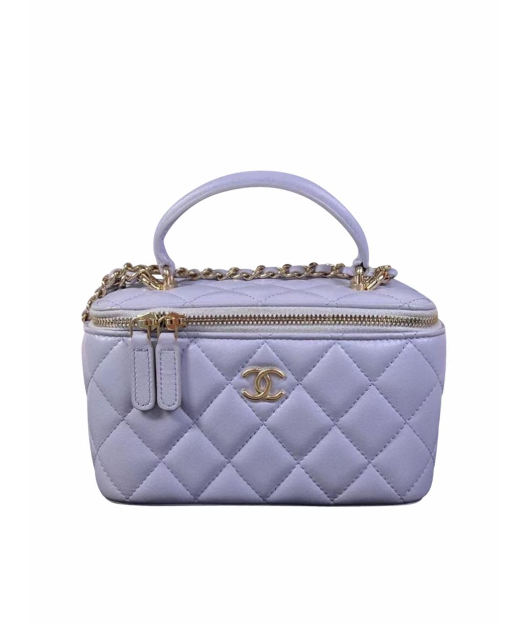 CHANEL Фиолетовая кожаная косметичка, фото 1