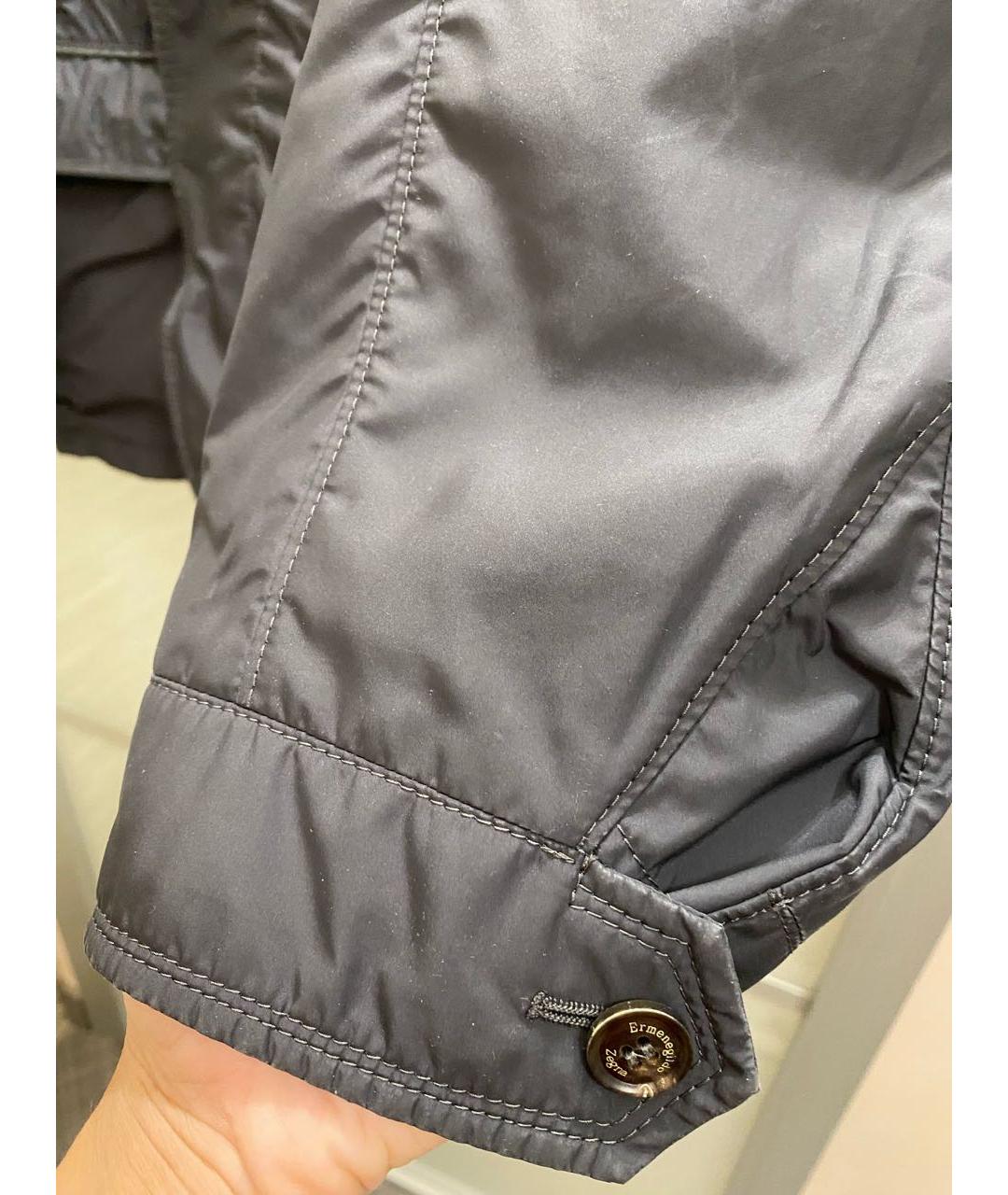 ERMENEGILDO ZEGNA XXX Антрацитовая полиэстеровая куртка, фото 4