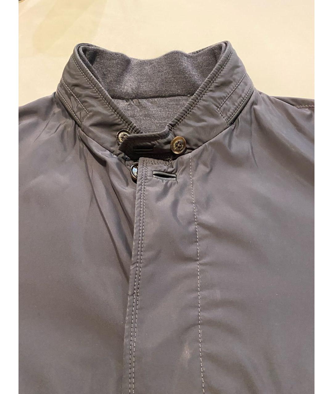ERMENEGILDO ZEGNA XXX Антрацитовая полиэстеровая куртка, фото 6