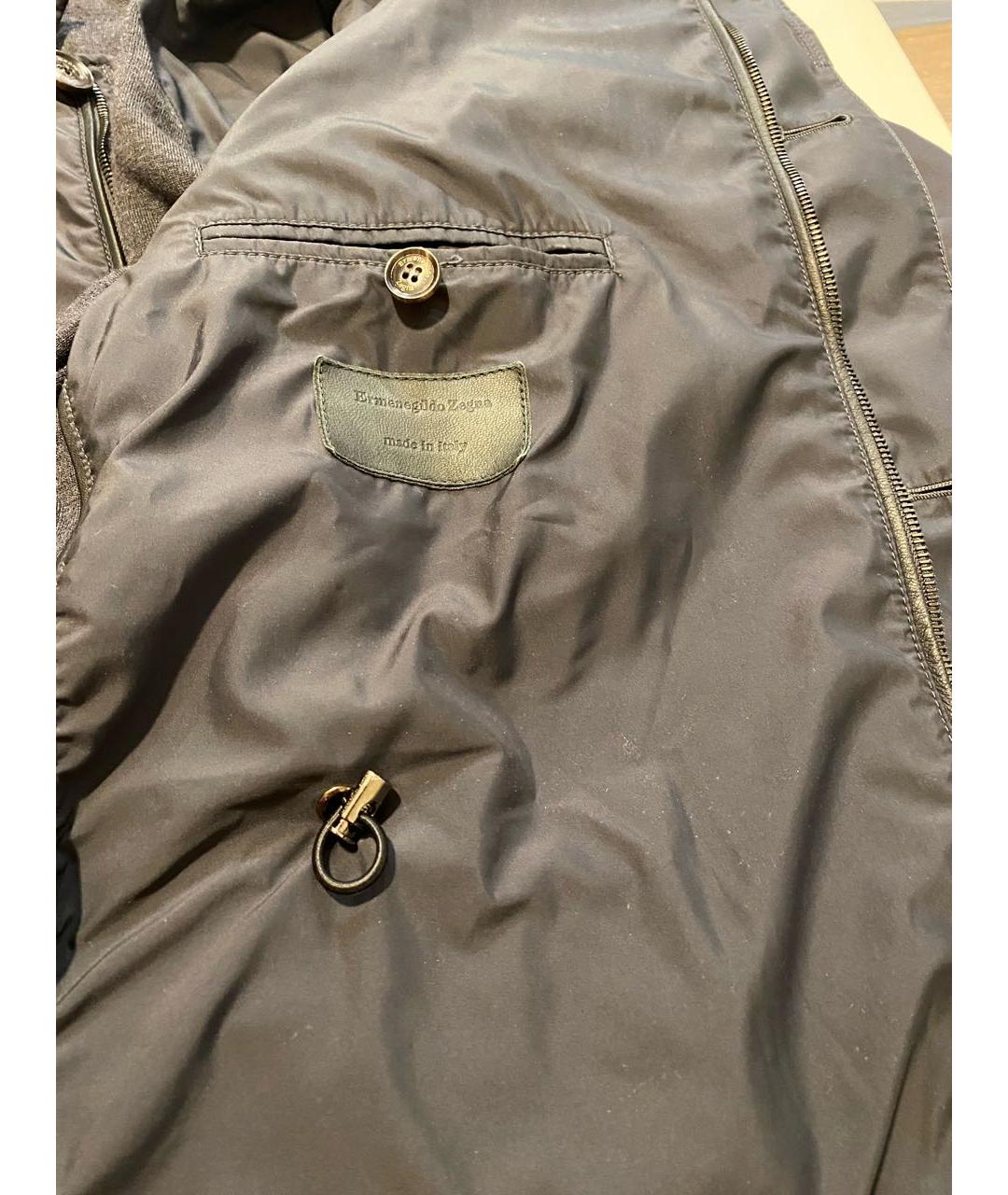 ERMENEGILDO ZEGNA XXX Антрацитовая полиэстеровая куртка, фото 7