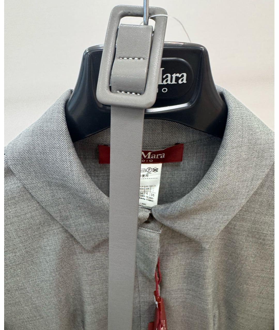 MAX MARA STUDIO Серое шерстяное повседневное платье, фото 3