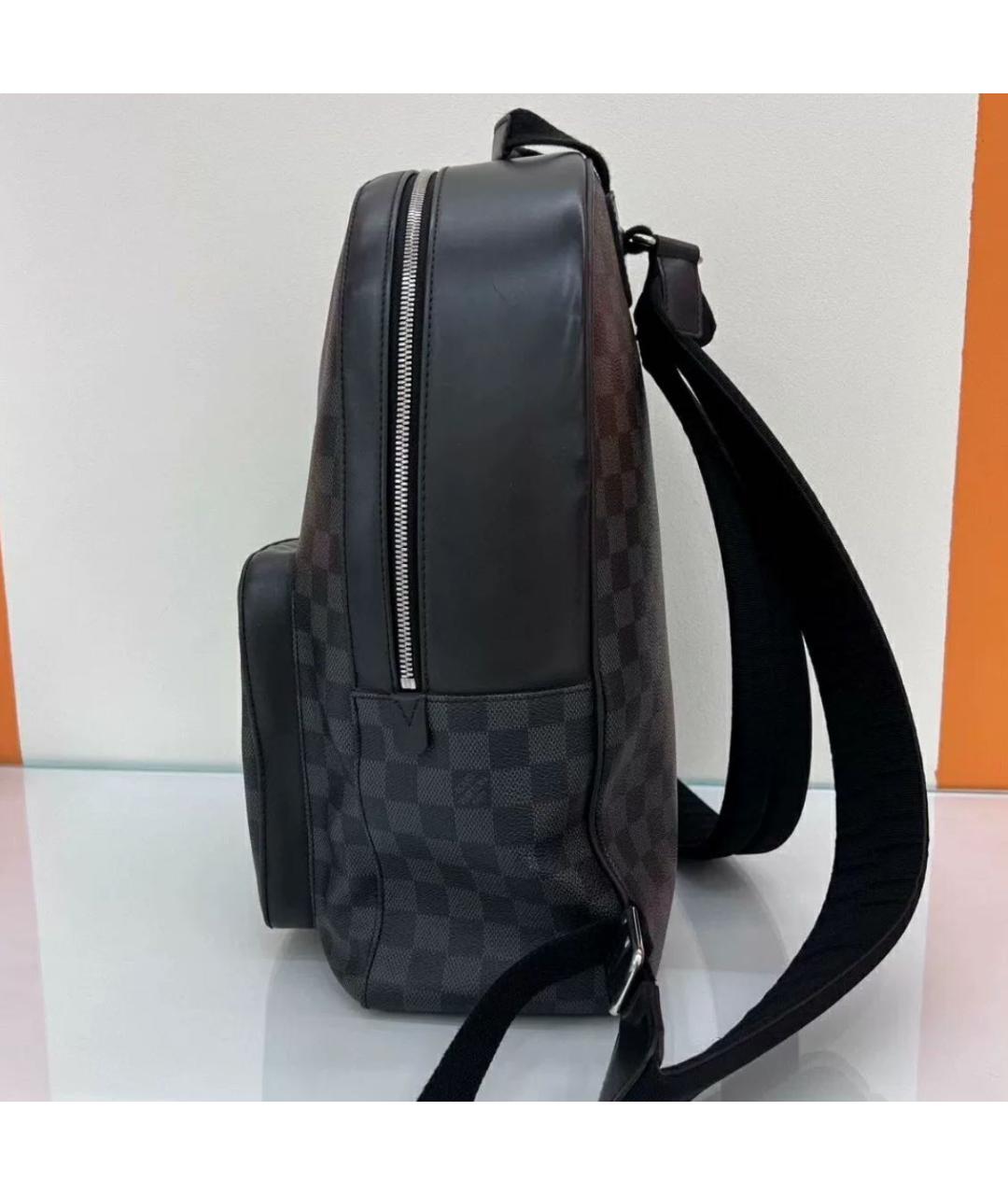 LOUIS VUITTON Антрацитовый кожаный рюкзак, фото 3